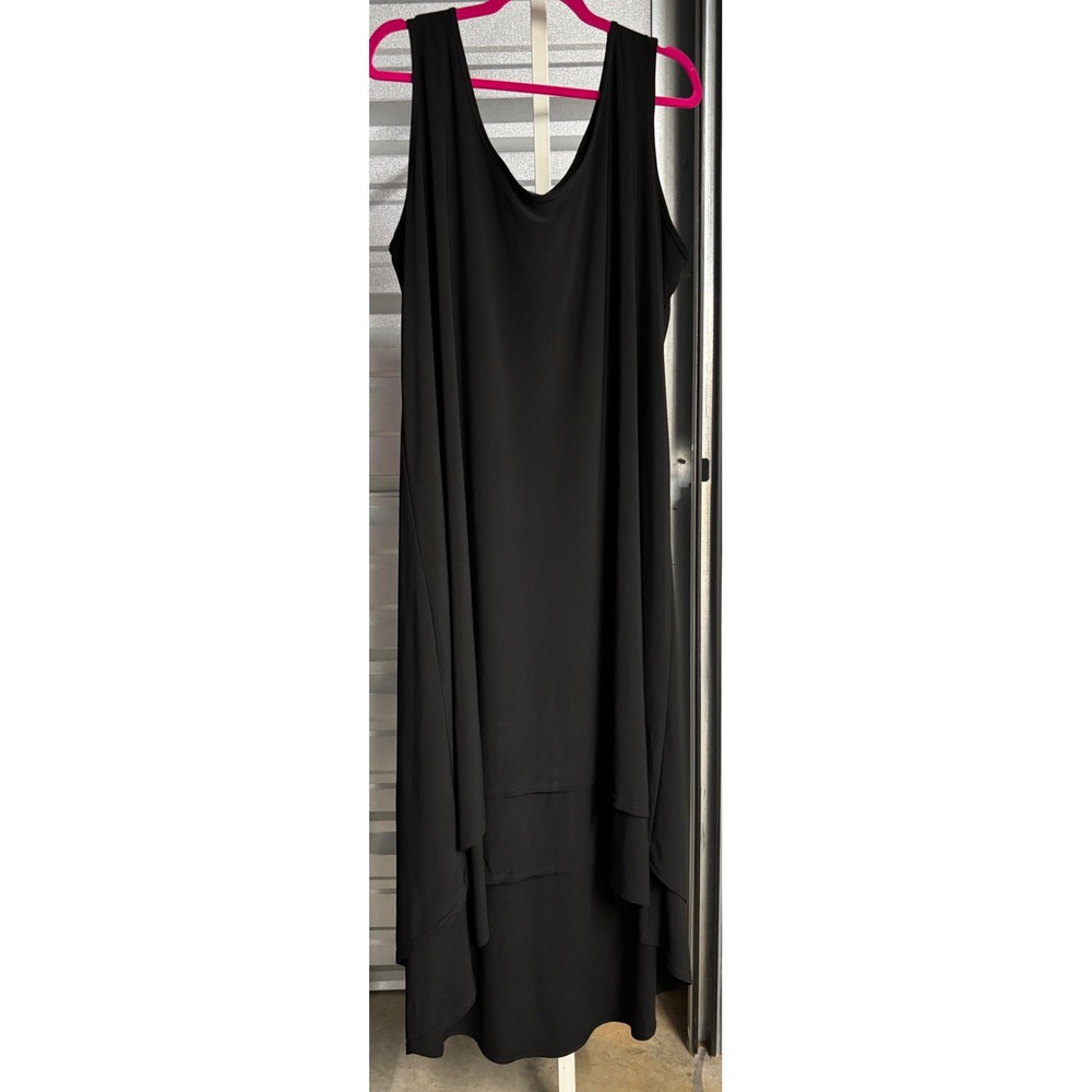 Kate & Mallory Black Layered High Low Maxi Dress Sleeveless Tank 2X